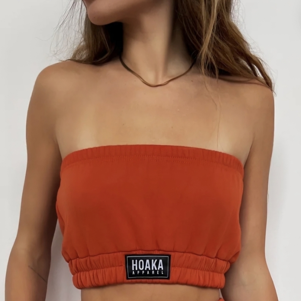 Hoaka Apparel Tube Top XL Burnt Orange Bandeau Organic Cotton